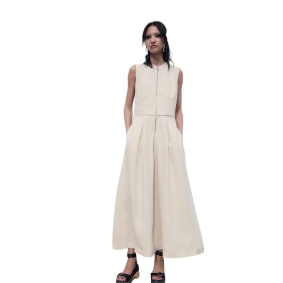 ZARA DRESS WITH ZIPPER - LIMITED EDITION BEIGE  | 2902/586 - Picture 4 of 7